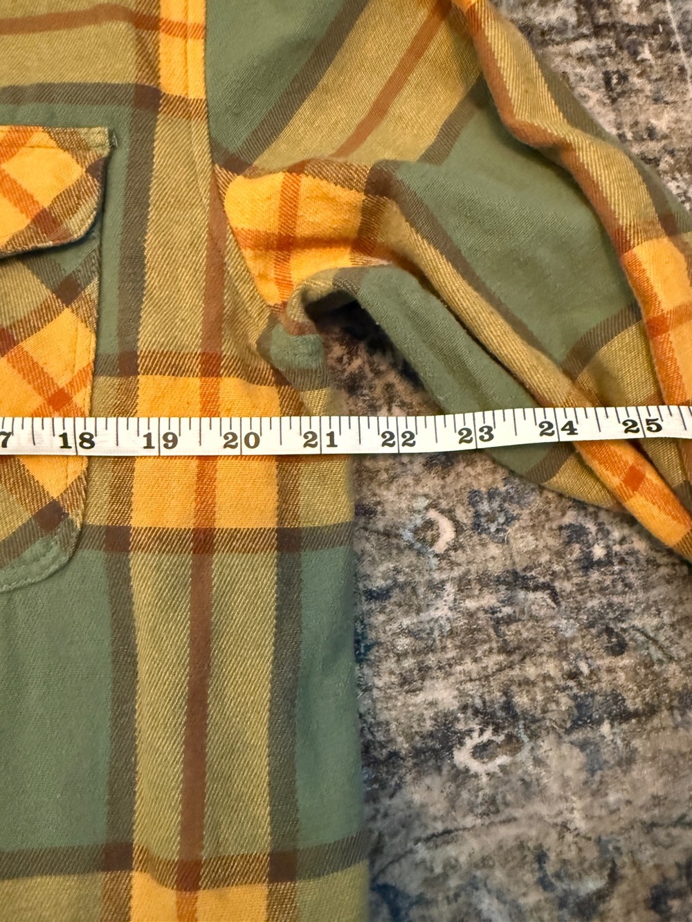 Seager Green & Yellow Plaid Button-Up Calico Flannel - Picture 3 of 4